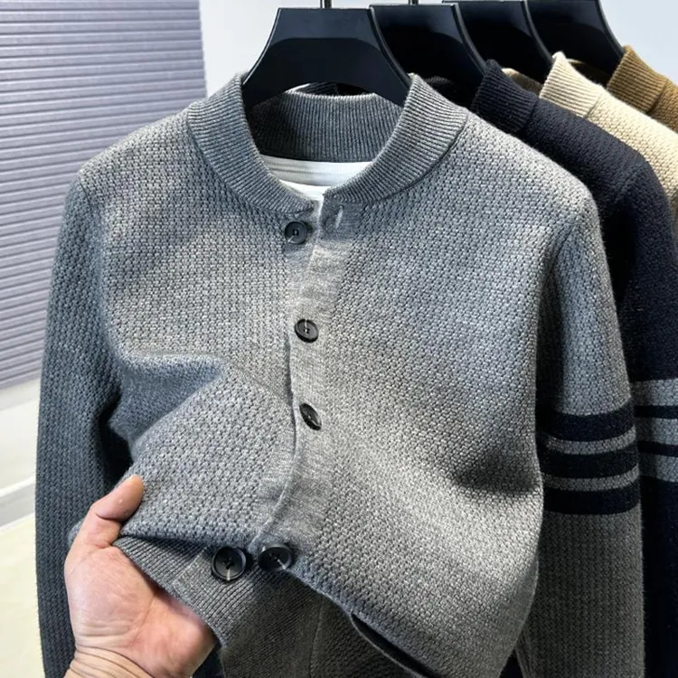 【香港立督&轻奢正品】tb开衫男针织衫2025新款男装提花棒球领外套