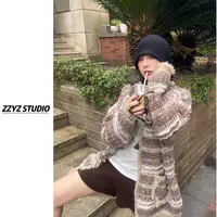 【ZZYZ】“智性Casual”氛围感复古羊毛编织撞色流苏廓形毛衣开衫