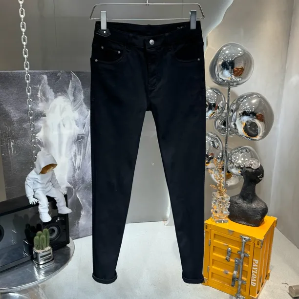 百搭四季款微弹力小脚牛仔裤百搭黑色修身小脚裤显瘦九分半弹力