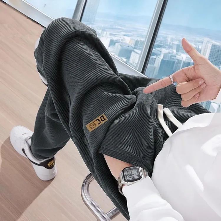 加绒保暖卫裤男士干活穿的裤子耐磨耐脏秋冬季工装束脚灯芯绒长裤