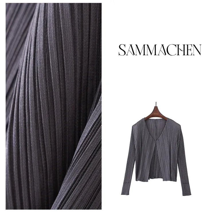 SAMMACHEN-【风语者】松弛静奢质感风立体肌理褶皱美学开衫KS1036