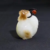 和田玉糖白玉生肖鸡挂件大吉大利（Y）