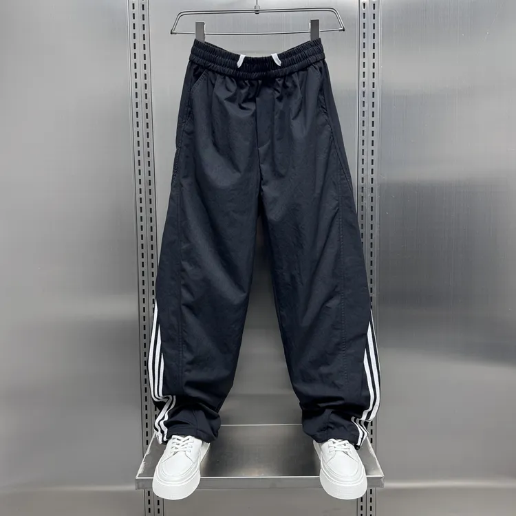 大码300斤春夏潮流韩版直筒条纹宽松哈伦青年网红ins男士休闲长裤