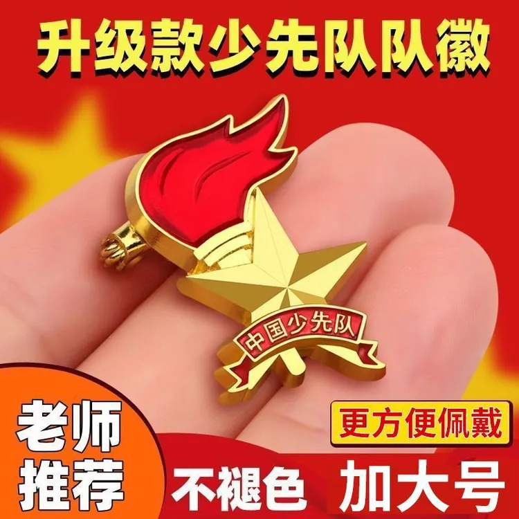 新版通用中国少先队员徽章小学生少先队徽标准型磁性胸章别针队徽