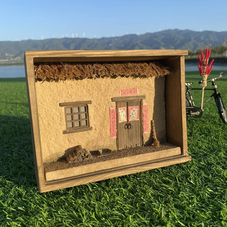 《回家》情怀礼物实木相框摆件微缩复原老房子亚克力盖防尘送父母