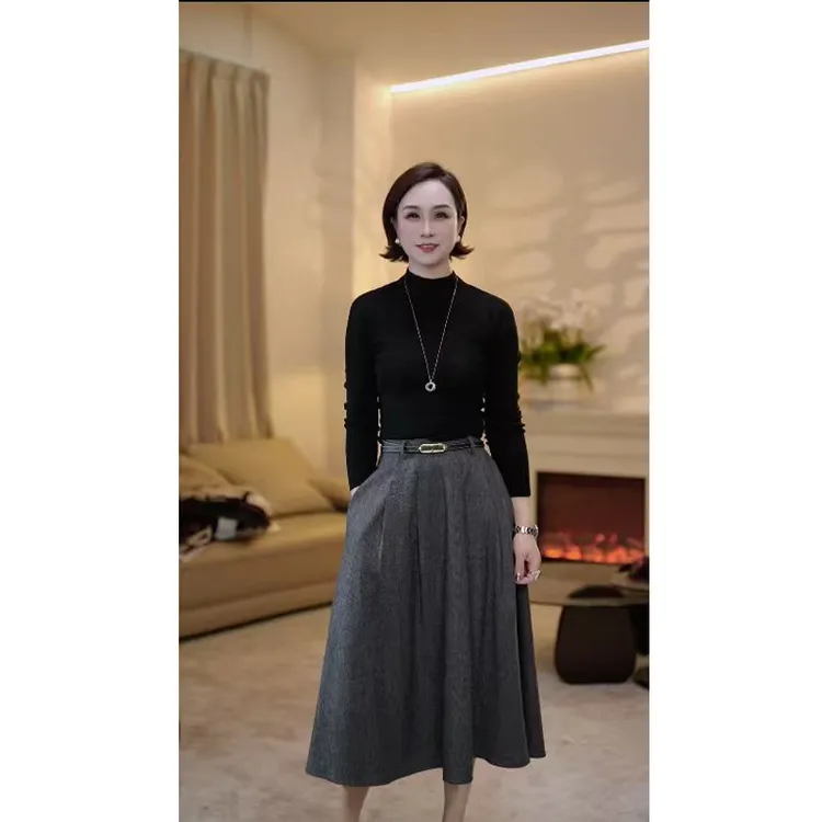 【赞妈甄选】秋冬新款羊毛半裙百搭气质简约女士裙子ZM1620