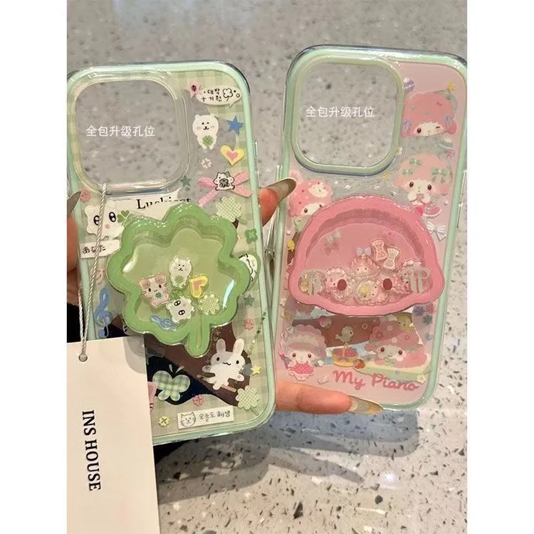 新款小粉羊自嘲熊支架适用iphone16pro/15华为vivo小米oppo手机壳