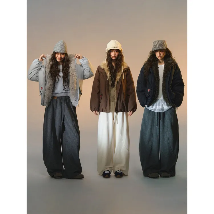 SOMESOWE可拆卸毛领派克羽绒服