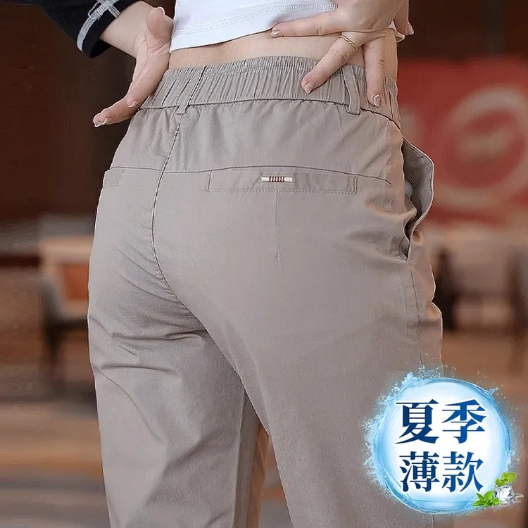 GS2025夏薄款男裤商务休闲裤男百搭西裤宽松直筒长裤透气裤男士