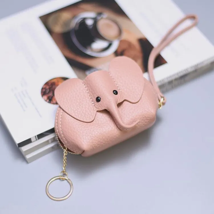 新款包包挂件女钥匙包创意卡包真皮小象零钱包拉链手拧口红收纳包
