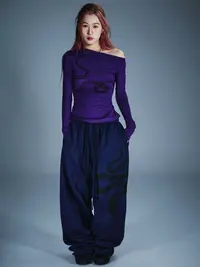 SUANS原创小蛇印花藏蓝色百搭舒适街头运动卫裤运动裤