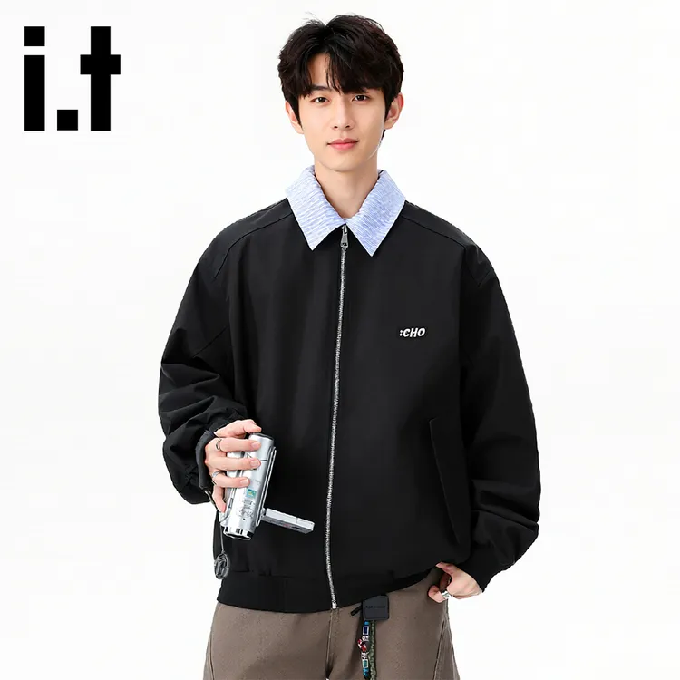 it:CHOCOOLATE个性异色翻领休闲夹克男款2025秋冬季简约保暖外套