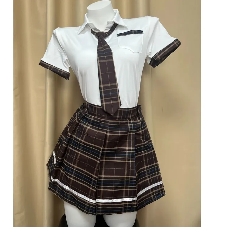 女jk学院制服白衬衫格纹百褶短裙英伦水手服学院风格子