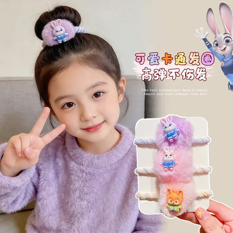 儿童可爱卡通疯狂动物城朱迪尼克发绳网红超萌小动物头饰发圈皮筋