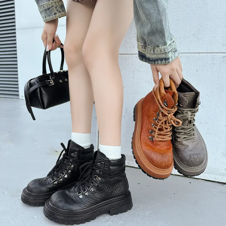 XTT-06手工马皮鞋秋冬切尔西靴烟筒靴(码子偏大往小一码拍)系带