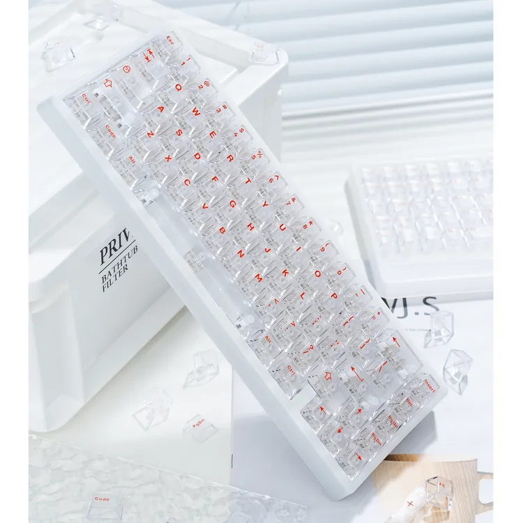 PC雾透键帽透明红高透原厂高度游戏磁轴透光键帽磁轴wooting