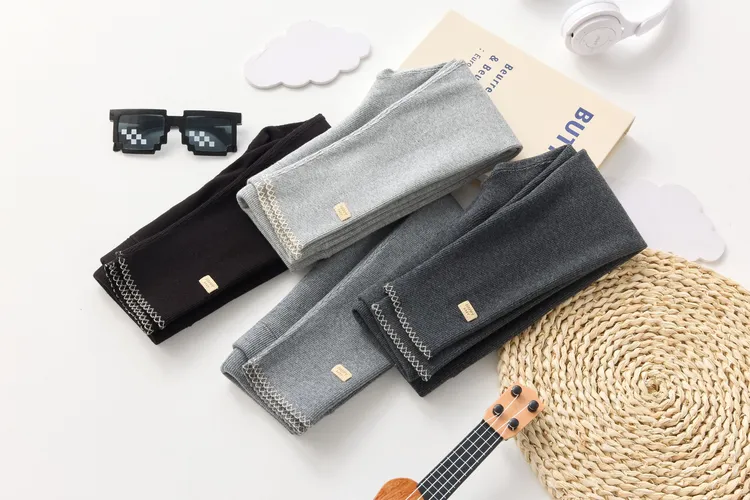 女童打底裤春秋款薄绒纯棉外穿宝宝抓绒磨毛长裤儿童秋冬加绒裤子