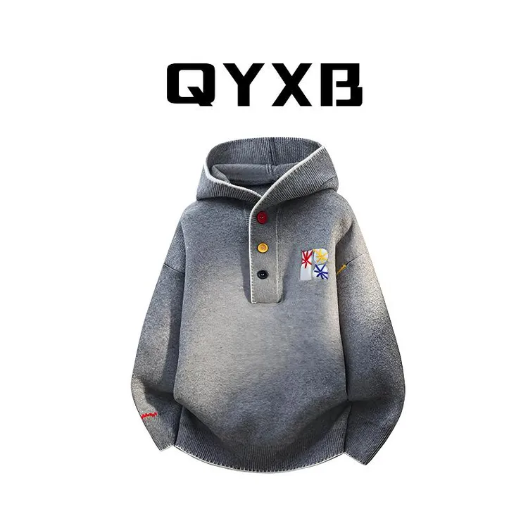【品牌正品现货】QYXB毛衣男士秋冬新款宽松韩版时尚休闲百搭针织衫