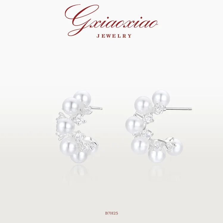 G XIAOXIAO 镀K金 法式轻奢高级感温柔百搭耳环 B7H25