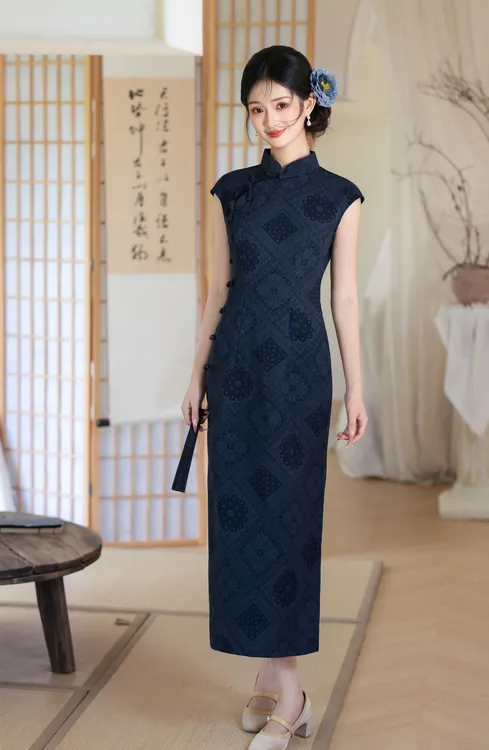 《书香》2025新款全开襟旗袍气质复古中长款日常中国风显瘦时尚