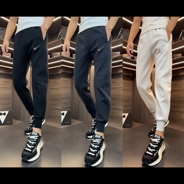 秋冬新款百搭修身刺绣休闲束脚裤767