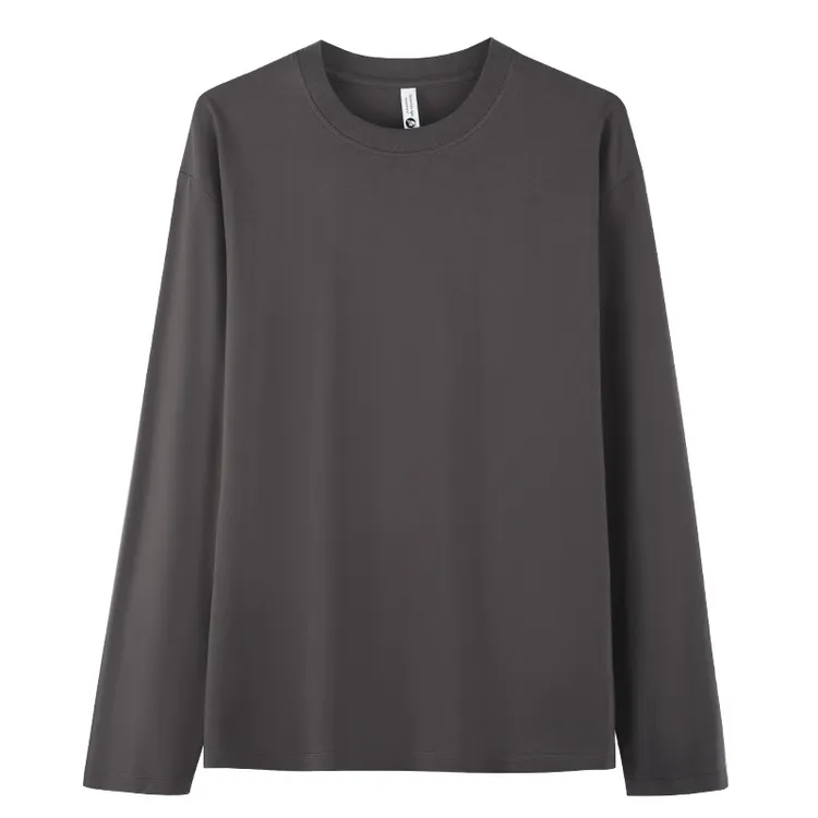 【230克+三本针+高品质长袖】纯棉T恤男圆领打底衫女秋冬精梳棉男装