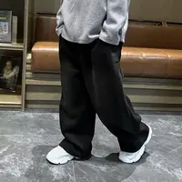 男童春秋黑色休闲风长裤2025新款中大童韩版帅气运动阔腿裤童裤潮