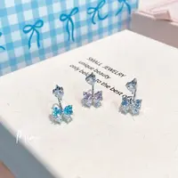 钛钢锆石耳饰 DS115 在逃公主 0.8杆粗蝴蝶结锆石马蹄环