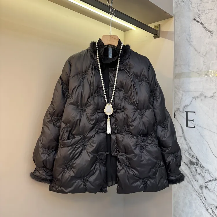 新款冬季2025新中式胖妹妹大码女装洋气刺绣加棉显瘦时尚外套3262