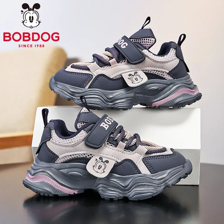 巴布豆女童透气网鞋夏季新款运动鞋6-12岁潮款中大童小女孩老爹鞋