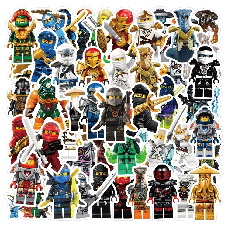 120张卡通Ninja Lego乐高幻影忍者贴纸装饰文具电脑水杯防水贴画