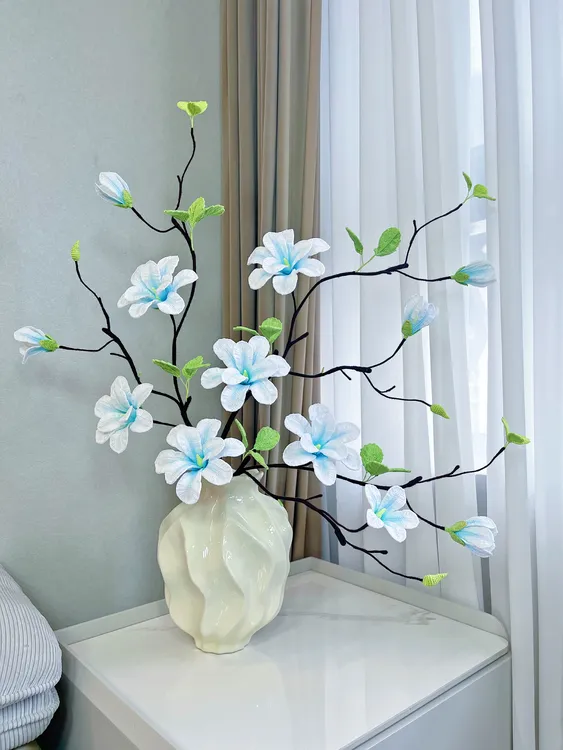 （非成品）高端玉兰花钩织材料包DIY蕾丝线花束居家装饰摆件