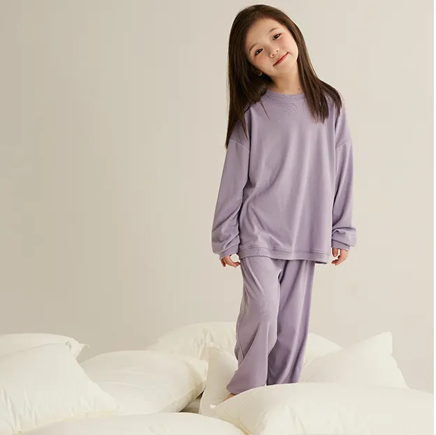 儿童装女童睡衣套装新款德绒男孩秋衣秋裤中大童家居服保暖内衣