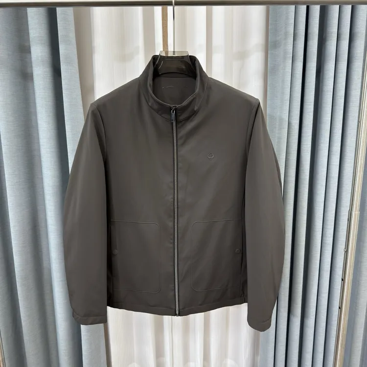 W859商务休闲牛奶丝棉服外套男立领纯色夹克挺括质感有型轻便保暖