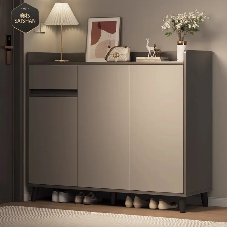 鞋柜家用门口2025新款爆款室内玄关柜一体储物柜实木腿多层鞋架子