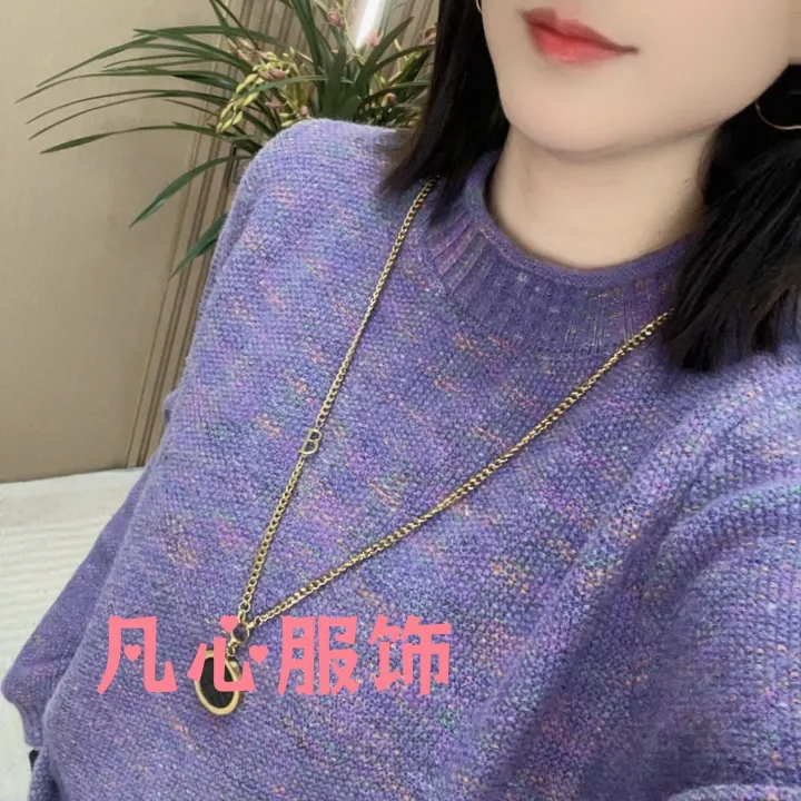 【卷边圆领 500 克】韩版新款卷边领加厚幻花纱针织毛衣女打底衫