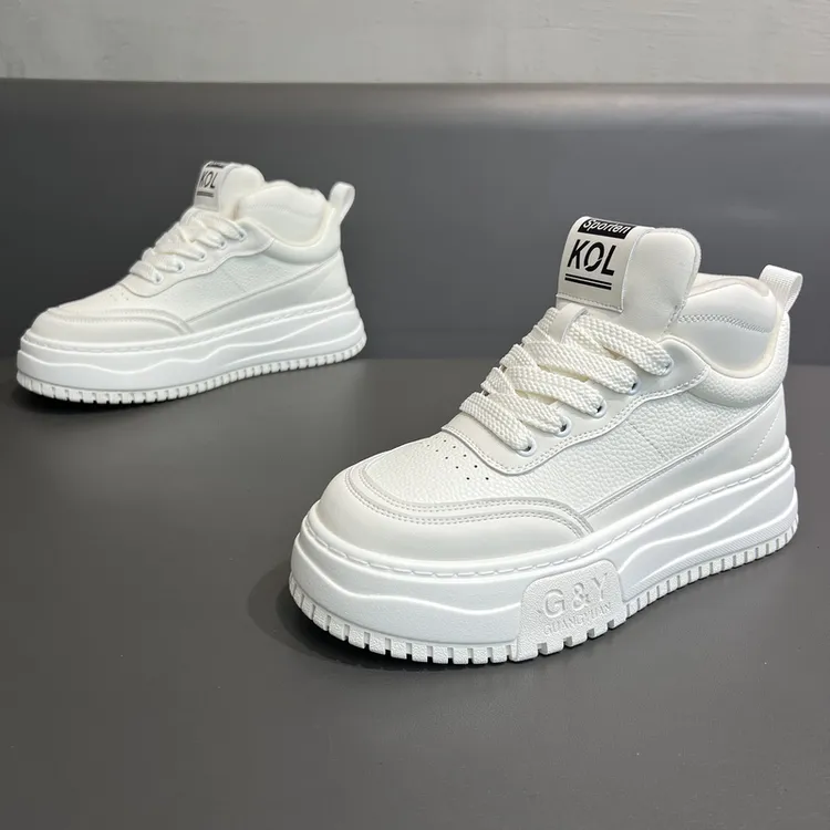 小白鞋冬季加绒保暖厚底增高国潮皮面防水耐脏帅气青年男鞋MS6678