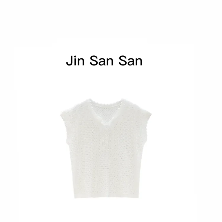 熙薇【如鱼得水】2025夏季新款时尚休闲设计师毛衣上衣H2913