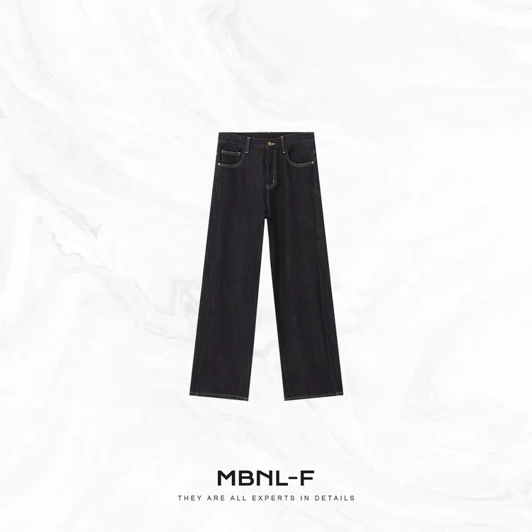 MBNL-F”简欧原牛“ 100%棉定染洗水百搭阔腿牛仔裤 秦磊XM-XKZ9788
