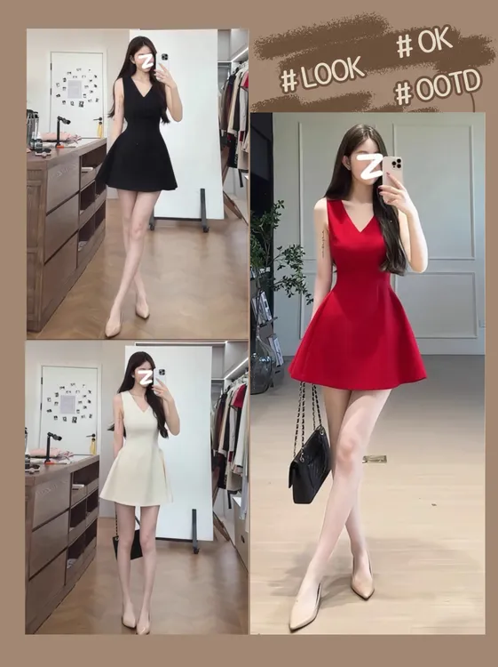 夏季千金公主收腰A字V领连衣裙西服裙法式无袖连衣裙