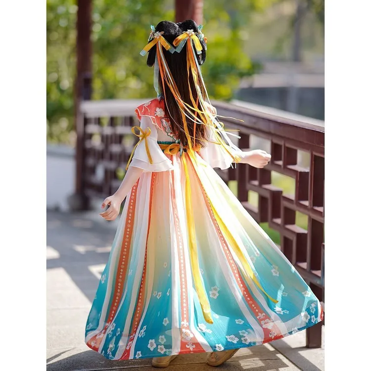 女童汉服古风中国风超仙夏季连衣裙女孩新款短袖裙子儿童古装夏款