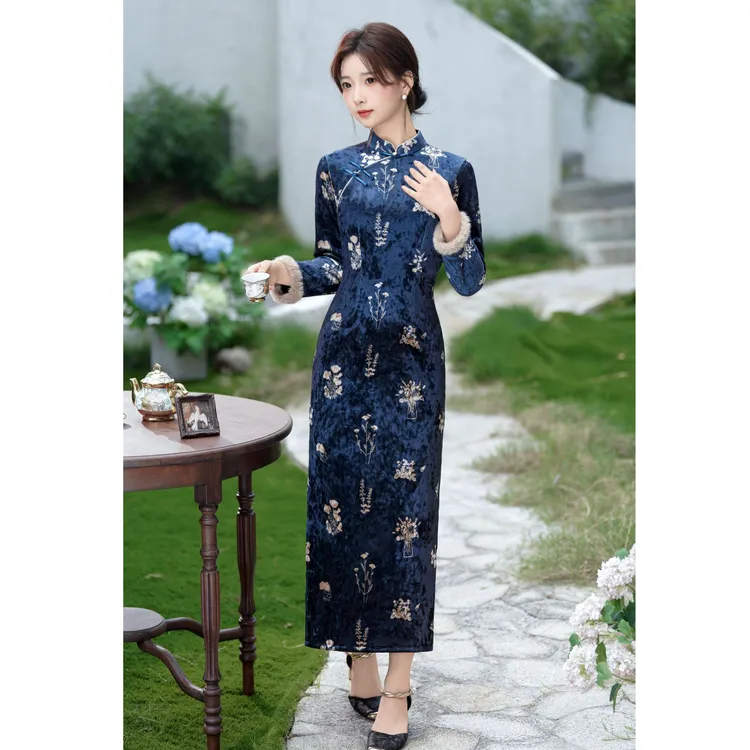 海棠韵/S-3XL  冬季2025新款旗袍加绒加厚新中式气质优雅显瘦日常