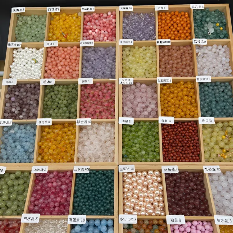 散珠玛瑙水晶玉石DIY手串多样性发一时尚编织手作精致单圈10/8/6