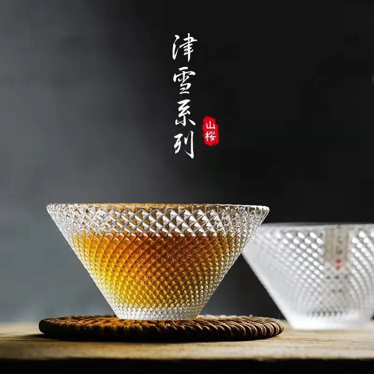 国潮主人杯高颜值玻璃主人杯耐热斗笠品茗杯功夫茶具酒杯茶具配件