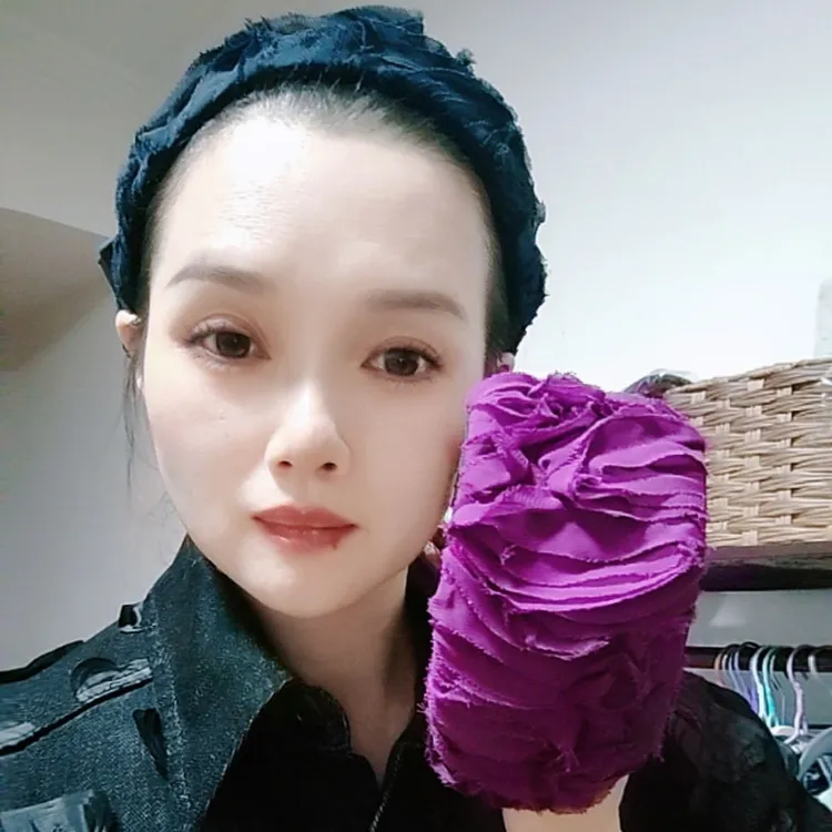 民族风女饰品紫色原创设计复古瑞丽风复古宫廷发箍