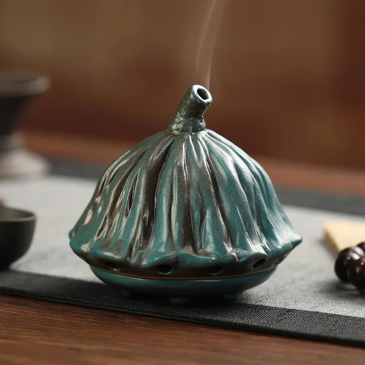 禅意中式家用香薰炉创意陶瓷檀香炉盘香炉客厅茶道摆件香道沉香炉