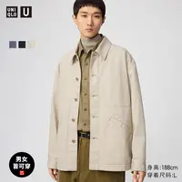 优衣库合作款男装女装宽松牛仔茄克水洗产品外套夹克25秋冬480920