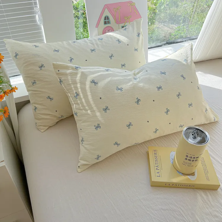 小清新田园风枕套ins超软糯印花枕头套单只卡通宿舍枕芯套一对装1