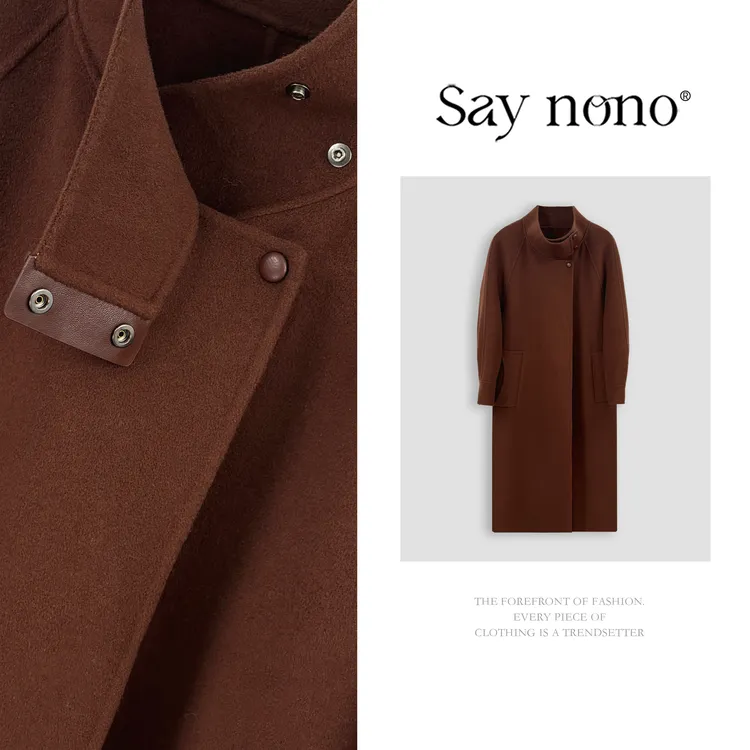 懒猫nono│Saynono 时尚气质休闲百搭羊绒羊毛大衣送腰带R0817M
