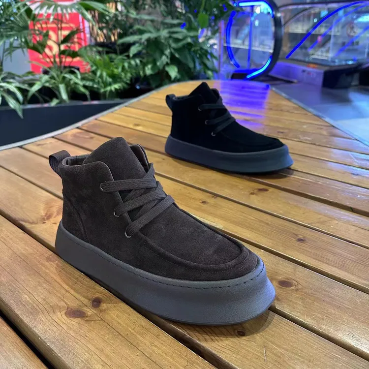 厚款2076-11增高薄款中帮高帮圆头马丁靴系带欧美风